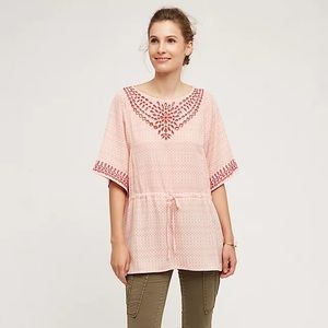 Anthropologie One September flowy kimono style pink boho tunic size S